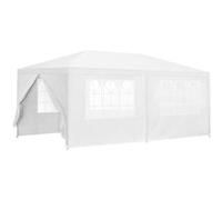 [casa.pro] Pavillon de Jardin Tente Tonnelle Polyétylène Acier Revêtu par Poudre Blanc 600x300x255cm Blanc G