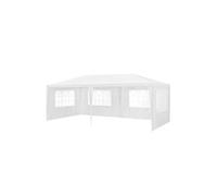 [casa.pro] Pavillon de Jardin Tente Tonnelle Polyétylène Acier Revêtu par Poudre Blanc 600x300x255cm Blanc G