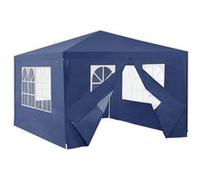 [casa.pro] Pavillon de Jardin Tente Tonnelle Polyétylène Acier Revêtu par Poudre Bleu Foncé 400x300x255cm Bleu