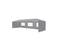 [casa.pro] Pavillon de Jardin Tente Tonnelle Polyétylène Acier Revêtu par Poudre Gris Foncé 900x300x255cm Gris foncé G