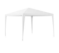 [casa.pro] Pavillon de Jardin Toit Imperméable Tente de Fête Extérieur Tonnelle de Jardin Auvent Plage Camping Réception Cadre en Acier Robuste Résistant UV Polyétylène Blanc 300 x 300 x 255 cm