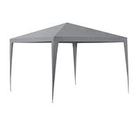 [casa.pro] Pavillon de Jardin Toit Imperméable Tente de Fête Extérieur Tonnelle de Jardin Auvent Plage Camping Réception Cadre en Acier Robuste Résistant UV Polyétylène Gris Foncé 300 x 300 x 255 cm