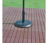 casa.pro Pied de Parasol Rond avec Adaptateurs 34/39/49/55 mm Fixation Facile Couche de Protection Résistant aux Intempéries Style Intemporel Béton Fer 45 x 5 cm Noir