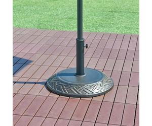 casa.pro Pied de Parasol Rond avec Motif Décoratif Adaptateurs 37/42/52/58 mm Fixation Facile Couche de Protection Résistant aux Intempéries Béton Fer Plastique 50 x 7 cm Bronze