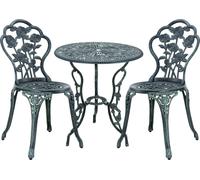 [casa.pro]® Set Bistro fonte vert table+chaise set 3 pièces antique Garniture de jardin