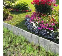 Kit de 10 Palissade Gris avec Aspect du Caillou Longueur 250cm Bordure du carré