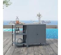 casa.pro Set de Meubles de Jardin Étagère d'Extérieur et Armoire de Jardin Rangement pour Terrasse Balcon Garage Atelier Compartiments Ouverts et Fermés Acier Laqué Gris Foncé Mat