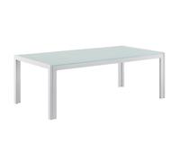 casa.pro Table Basse Extérieure en Verre Blanc 100 x 50 x 35 cm