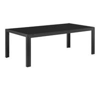 [casa.pro] Table basse extérieure en verre 100 x 50 x 35 cm Noir Noir G