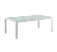 casa.pro Table Basse Extérieure en Verre Blanc 100 x 50 x 35 cm