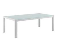 [casa.pro] Table Basse Extérieure en Verre Blanc 100 x 50 x 35 cm Blanc G