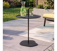 casa.pro Table d'Appoint de Jardin Calimera 56,5 x 38 cm Acier Noir