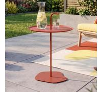 casa.pro Table d'Appoint de Jardin Calimera 56,5 x 38 cm Acier Terre Cuite
