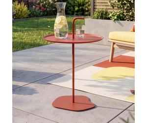 casa.pro Table d'Appoint de Jardin Calimera 56,5 x 38 cm Acier Terre Cuite | avec poignée intégrée, extérieur, terrasse, balcon, table basse, piscine, salon, bout de canapé