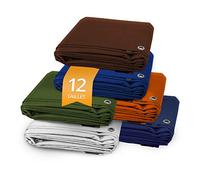 casa pura - Bâche de Protection en polyéthylène - Bâche Ultra étanche - Couverture imperméable pour véhicule travaux remorque - Résistant au UV et avec œillets en Acier - 240 g/m², Vert 6x8 m