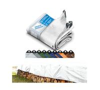 casa pura - Bâche de Protection en polyéthylène - Bâche Ultra étanche - Couverture imperméable pour véhicule travaux remorque - Résistant au UV et avec œillets en Acier - 240 g/m², Blanc 1,5x6 m