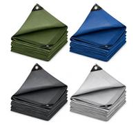 casa pura Bâche imperméable 240 g/m² - 8 x 10 m - Anthracite - Bâche polyvalente pour protection contre les intempéries - Idéale pour le jardin - Résistante aux UV - Revêtement des deux côtés