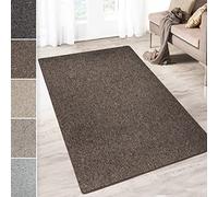casa pura Carlton Tapis à Poils Courts en Tissu Plat Discret et Robuste - Tapis de Salon - Tapis de Cuisine, Tapis de Chambre à Coucher., 100% polypropylène, Marron, 80x150 cm