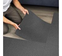 casa pura Dalle de Moquette pour Intérieur - 1m² / 3m² ou 6m² | Moquette Auto-Portante | Revêtement de Sol en carreau 50x50 cm | Robuste Isolant (Anthracite Bern, 4 Pièces - 1m²)