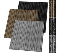 casa pura Dalle de Moquette pour Intérieur - 1m² / 3m² ou 6m² | Moquette Auto-Portante | Revêtement de Sol en carreau 50x50 cm | Robuste Isolant (Anthracite Venise, 4 Pièces - 1m²)