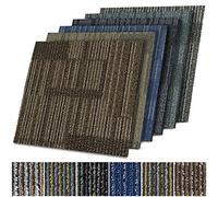 casa pura Dalle Moquette Acoustique - Dalle 50x50 cm | Moquette Intérieur Bouclée Antistatique | Design Moderne | 01 - Marron/Gris (24 Pièces - 6m²)