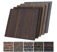 casa pura Dalles de Moquette Aiguilletée en Velours Bouclé - Propriétés Acoustiques, Antistatiques, Compatible avec le chauffage par le sol - Modèle Berlin, K1 Beige/Bleu, 4 Pièces de 50x50 cm, 1m²