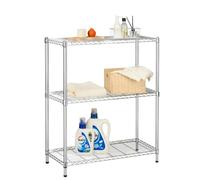 casa pura - Étagère de Rangement en Acier chromé - Rayonnage Hauteur réglable - Idéale pour Cave Garage Cuisine Bureau - Charge Max.210 kg Montage Facile 3 tablettes 60 L x 35 P x 90 H cm - Everest