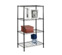 casa pura - Étagère de Rangement en métal - Rayonnage Hauteur réglable - Idéale pour Cave Garage Cuisine Bureau - Charge Max.200 kg Montage Facile 4 tablettes 55 L x 35 P x 110 H cm - Rocky Noir