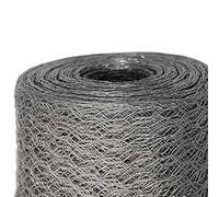 casa pura Grillage en fil de fer zingué - Clôture pour poulailler Jardin - Treillis de bricolage, Grille résistante aux intempéries, épaisseur du fil 0.8 mm (Argenté, 13mm - (H) 50cm x (L) 10m)