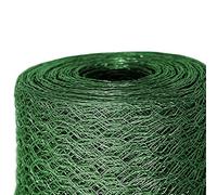 casa pura Grillage en fil de fer zingué - Clôture pour poulailler Jardin - Treillis de bricolage, Grille résistante aux intempéries, épaisseur du fil 0.8 mm (Revêtu de Vert, 13mm - (H) 1m x (L) 25m)