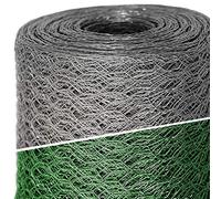 casa pura Grillage en fil de fer zingué - Clôture pour poulailler Jardin - Treillis de bricolage, Grille résistante aux intempéries, épaisseur du fil 0.8 mm, Maille 25mm - (H) 1m x (L) 25m Galvanisé