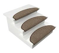 CASA pura Lot de 1 Tapis d'escalier London - 11 Couleurs - Fixation Solide - Rail d'angle Stable - Couleur : Marron Clair - Semi-Circulaire