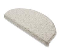 casa pura Marchette Escalier Antidérapante - Tapis d'escalier Shaggy à Poil Long - Protection Escalier Autocollantes Fabriquée en Allemagne - Barcelona, 23,5x65 cm Ecru, Demi-Lune - 1 Pièce