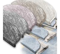 casa pura Marchette Escalier | Effet Velour : Tapis Doux et Confortable | Tapis Polypropylène Résistant | Sundae - Gris Argenté, Tapis de Marche Escalier Rectangulaire (1 pièce)