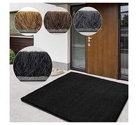 casa pura Paillasson d'entrée en Fibre de Coco Premium, Antidérapant, Tapis d'entrée Usage intensif, Tapis pour l'entrée Absorbant, Dense Velours Résistant (17 mm, 80 x 100 cm, Noir)