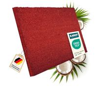casa pura Paillasson d'entrée en Fibre de Coco Premium, Antidérapant, Tapis d'entrée Usage intensif, Tapis pour l'entrée Absorbant, Dense Velours Résistant (17 mm, 100 x 100 cm, Rouge)