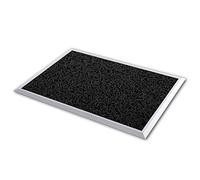 casa pura Paillasson Entrée Extérieur - Tapis Spaghetti | Tapis Brosse Hygiènique | Attrape Poussière avec Cadre en Aluminium | Grattoir Extérieur | Noir - 53x83 cm