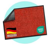 casa pura Paillasson Rhine, paillasson, tapis de porte pour entrée, gratte-pieds, tapis de porte, tapis d'entrée (90 x 150 cm, rouge)