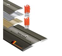 casa pura Profilé de transition perforé - Barre de transition en aluminium pour sol, seuils de porte, barre de transition, ajustement de hauteur, barre de finition, barre de porte bronze 1 pièce, 90