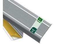 casa pura Profilé d'escalier en aluminium en forme de L 1 pièce, longueur 100 x 3 x 2 cm - Auto-adhésif Nez de marche pour parquet et stratifié angulaire Argent