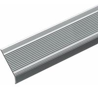 casa pura Profilé d'escalier en aluminium en forme de L 1 pièce, longueur 134 x 3 x 2 cm - Auto-adhésif Nez de marche pour parquet et stratifié angulaire Argenté