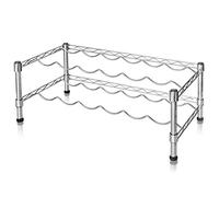 casa pura Range Bouteille optimise la Maturation du vin | casier a Bouteille Acier Inoxydable | 2 étages, 12 Bouteilles - Trentino, env. 62 x 25 x 30cm