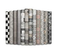 casa pura Revêtement de sol en PVC - Film vinyle pour meubles et sols - Autocollants effet bois - Durable et antidérapant - Rouleau de sol en PVC (Chêne cubain Gris Parquet Spect 909M 100 x 150 cm)