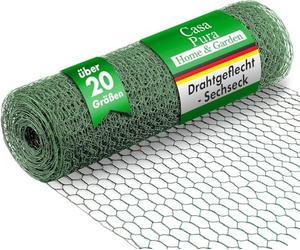 casa pura| Rouleau Grillage Triple Torsion - Maille Fine Hexagonal - Idéal pour protéger Votre Jardin/Vos Animaux, Lapins et Poules | 25 mm Maille | 75 cm x 25 m, Vert