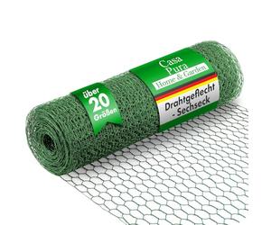 casa pura| Rouleau Grillage Triple Torsion - Maille Fine Hexagonal - Idéal pour protéger Votre Jardin/Vos Animaux, Lapins et Poules | 25 mm Maille | 100 cm x 10 m, Vert