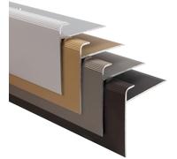 casa pura | Safety | Profil d'angle d'escalier perforé| Nez de Marche Aluminium anodisé | Antidérapant, Robuste, Montage Facile | Profil d'arête d'escalier | Bronze Clair, Longueur = 134 cm, 1 Pièce
