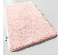 casa pura Sky Soft Tapis de bain, tapis de salle de bain, rose, doux, moelleux, au look shaggy, lavable, antidérapant, paillasson, 50 x 60 cm