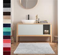 Casa Pura | Tapis de Bain à Poils Longs à Poils Longs | Tapis de Bain Doux et Moelleux, antidérapant certifié öko-Tex 100 | Microfibre, Gris Foncé, 50 x 80 cm