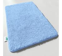 Casa Pura Tapis de bain à poils longs antidérapant certifié öko-Tex 100, Microfibre, Sky Blue/Hellblau, 60 x 100 cm