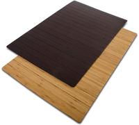 casa pura Tapis de bain antidérapant en bois de bambou - 60 x 90 cm - Épaisseur : 8 mm - Lavable - Paillasson antidérapant - Pour douche et sauna (marron foncé, Emma)